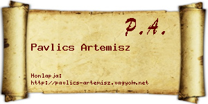 Pavlics Artemisz névjegykártya